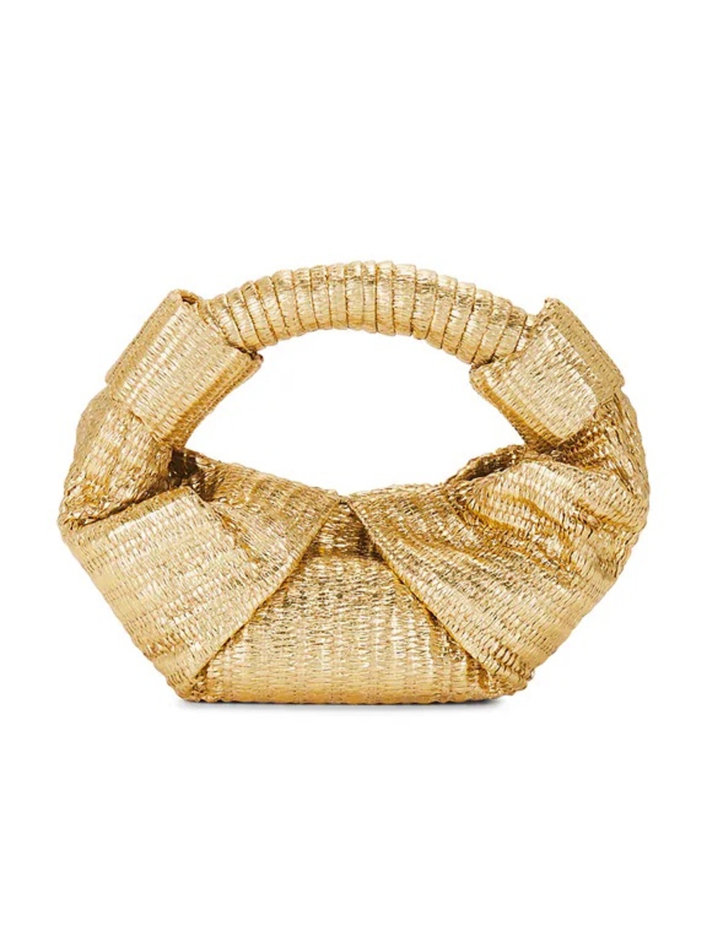 New W/ Tags Simon Miller Metallic Raffia Lopsy Bag in Gold & Natural